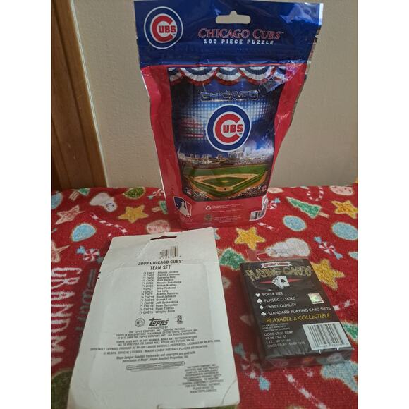 Chicago Cubs Lot Playing Cards, Puzzle and Trading Cards - Picture 5 of 8